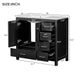 Giga bathroom vanity with ceramic sink, storage cabinet, two soft-close doors, and five drawers for organized bathroom storage