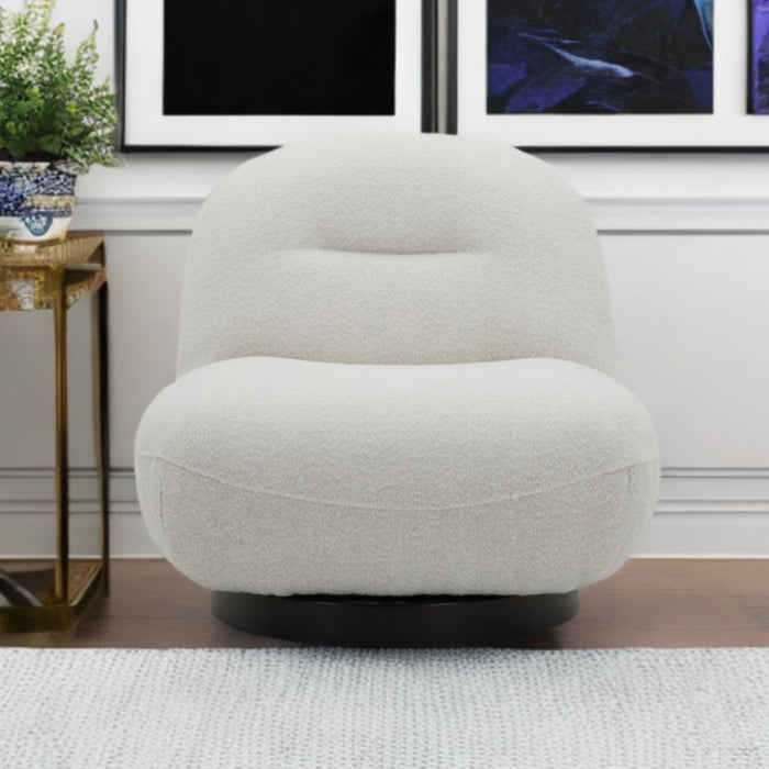 Fabric Swivel Lounge Chair - Cream