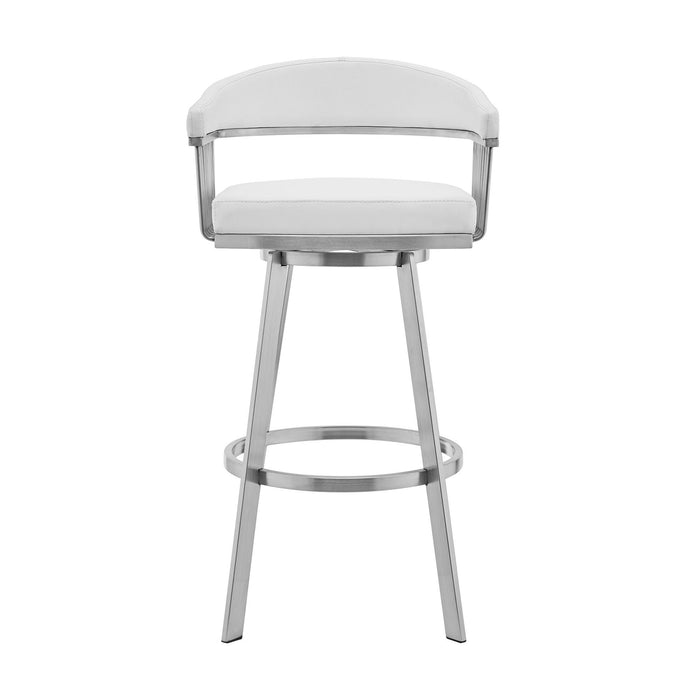 Swivel Low Back Counter Height Bar Chair - White