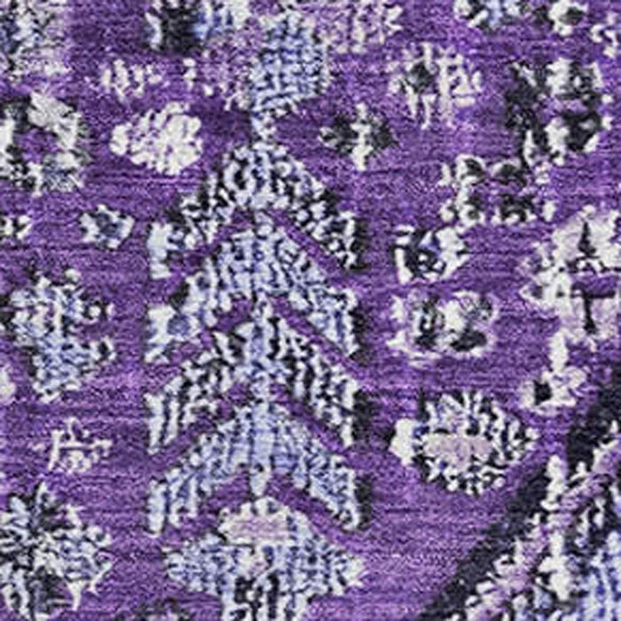 10' X 14' Geometric Washable Area Rug With UV Protection (705173) - Purple / Ivory
