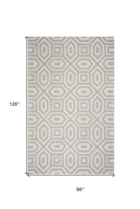 8' x 10.5' 6 Wool Area Rug - Grey