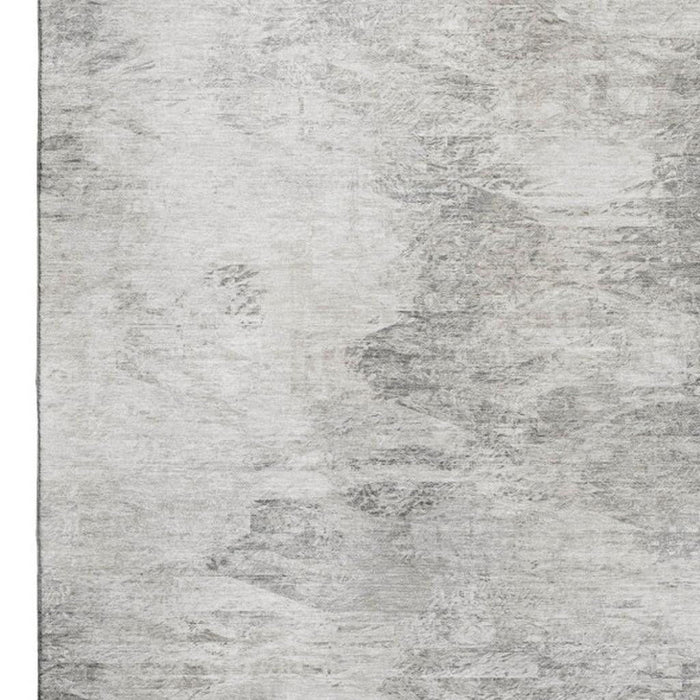 10' X 14' Abstract Washable Area Rug With UV Protection (650644) - Silver / Gray