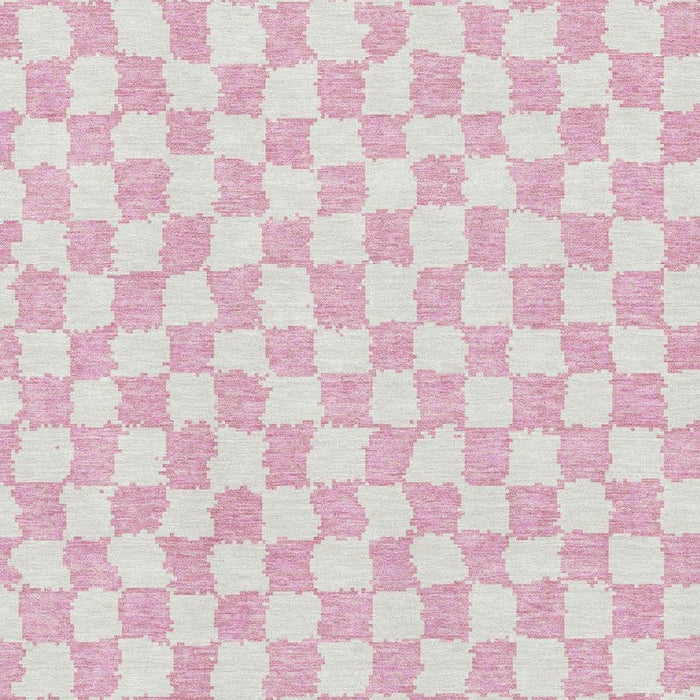 10' X 14' Geometric Washable Area Rug With UV Protection (709408) - Pink / Ivory