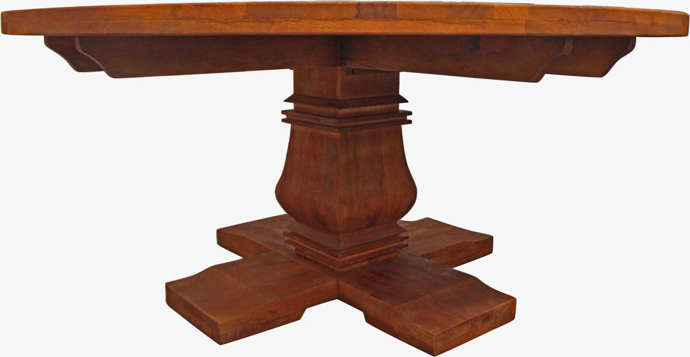 70" Rounded Solid Wood Dining Table - Brown
