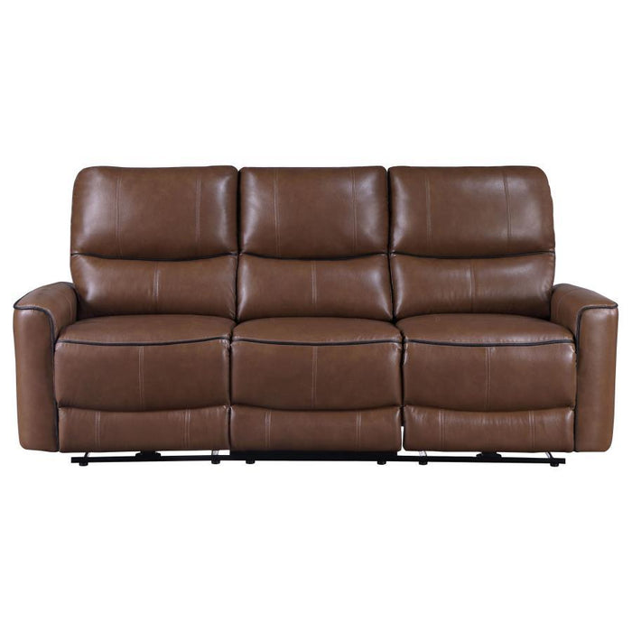 Greenfield - Upholstered Power Reclining Sofa - Saddle Brown