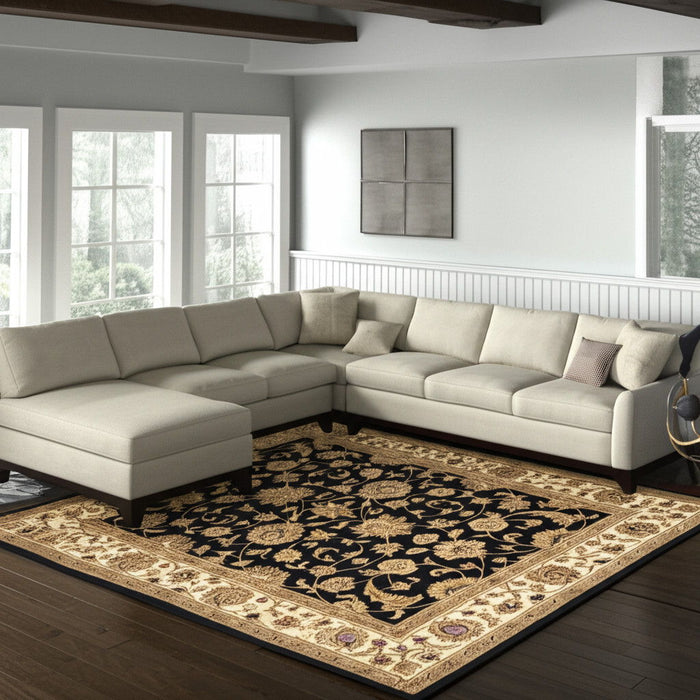 8' X 10' Oriental Hand Tufted Area Rug - Black