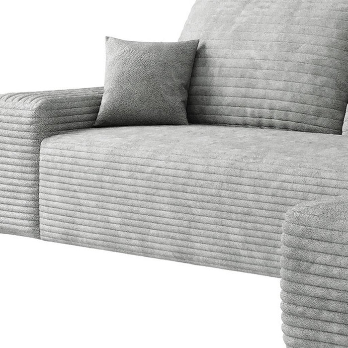 Corduroy Modular Compression Foam Sofa & Toss Pillows - Gray