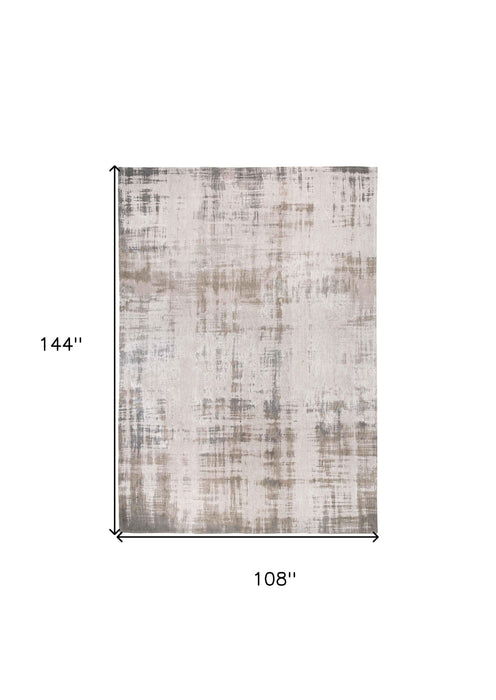 9' X 13' Abstract Washable Area Rug (548656) - Gray / Beige