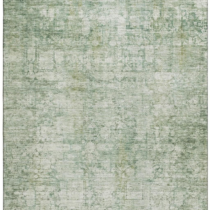 10' X 14' Oriental Washable Area Rug With UV Protection (700637) - Artichoke Green / Beige
