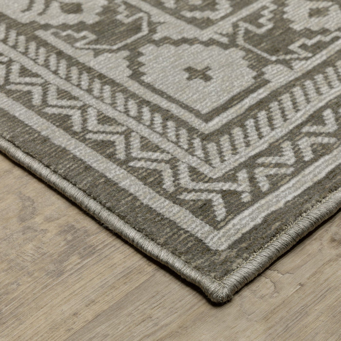 10' X 13' Area Rug - Gray And Medallion