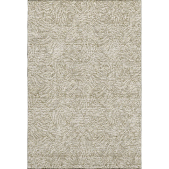 10' X 14' Floral Washable Area Rug With UV Protection (672647) - Taupe / Beige