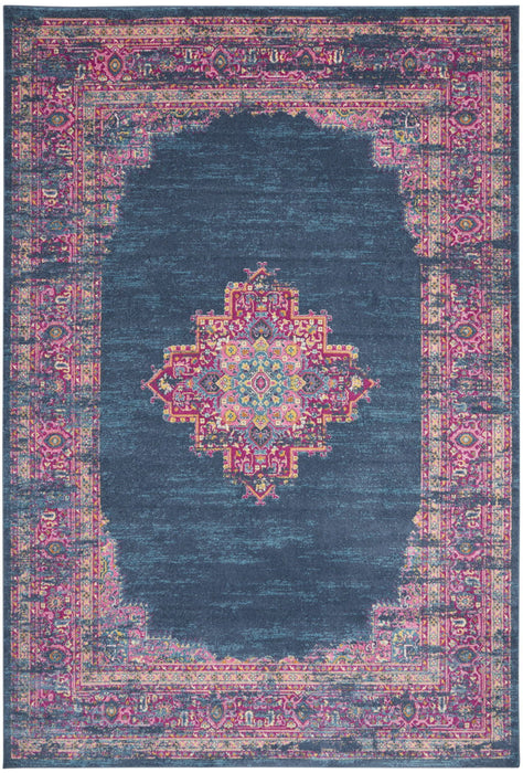 12' x 15' Moroccan Power Loom Distressed Area Rug - Blue