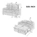 Giga modern loveseat pull-out sofa bed with adjustable backrest, cup holders, phone holder, charging ports, and side storage pockets.