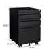 Giga contemporary metal filing cabinet with three drawers, lockable office storage for legal and letter size documents.