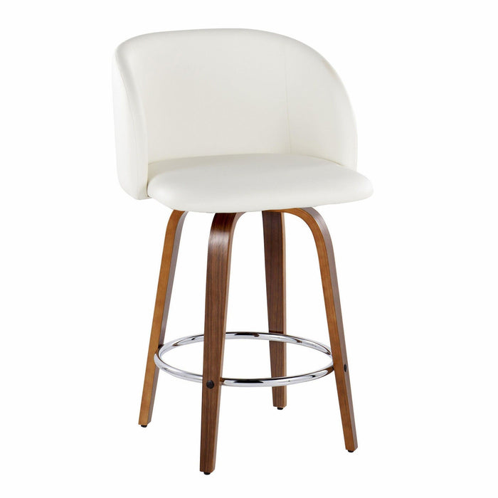 Fran - 35.5" Fixed-Height Counter Stool (Set of 2) - Walnut Wood