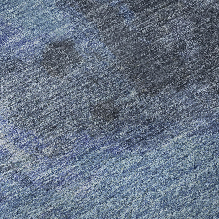10' X 14' Abstract Washable Area Rug With UV Protection (699848) - Navy Blue / Gray