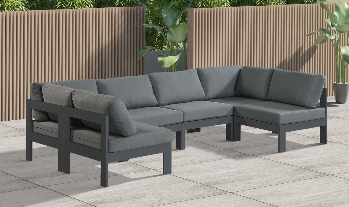 Nizuc - Outdoor Patio 6 Piece Modular Sectional With Gray Frame