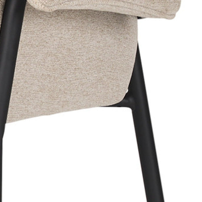 Upholstered Fabric Dining Arm Chair - Gray / Black