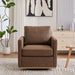 Giga modern upholstered square swivel accent chair with 360-degree rotation, featuring a sleek design and comfortable cushioning.