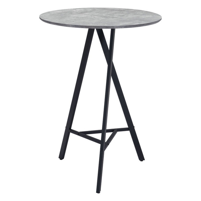 Rounded Steel Bar Table - Gray And Black