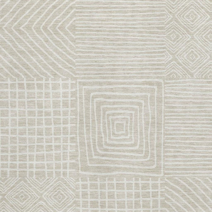 10' X 14' Geometric Washable Area Rug With UV Protection (681875) - Beige / Ivory