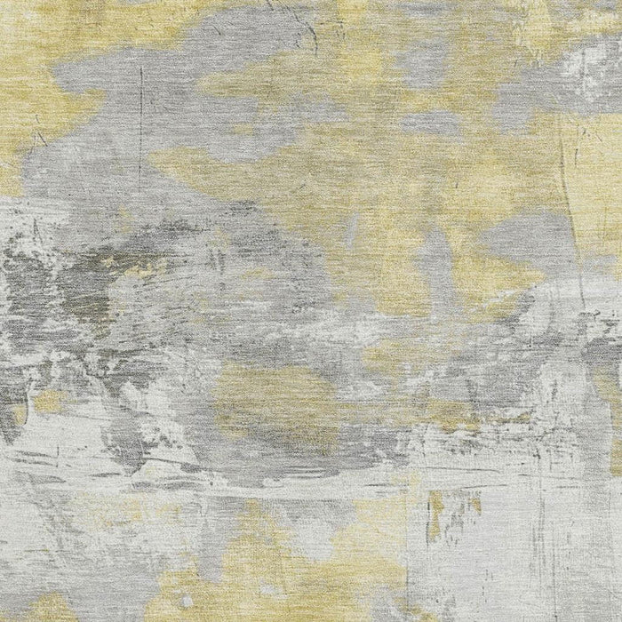 10' X 14' Abstract Washable Area Rug With UV Protection (697176) - Gold / Gray / Ivory