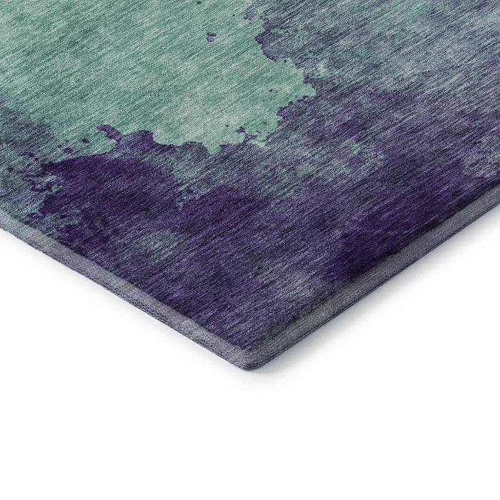 10' X 14' Abstract Washable Area Rug With UV Protection (686186) - Aqua / Purple