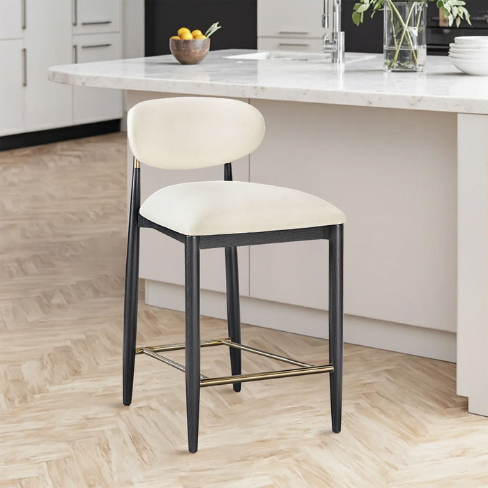 Riccio - Stool - Black And Gold Frame