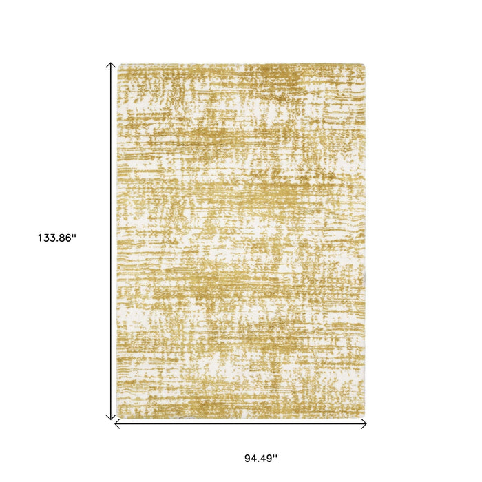 8' X 11' Abstract Area Rug - Gold And Ivory