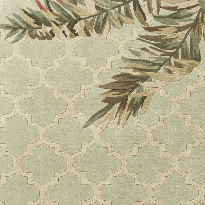 5' x 8' Hand Tufted Tropical Quatrefoil Indoor Area Rug - Sage Green