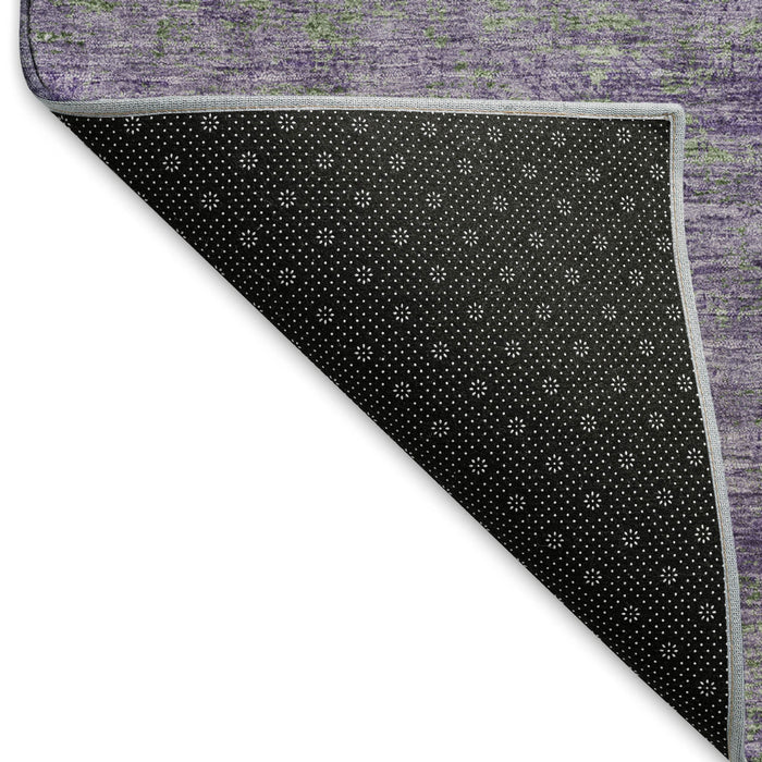 10' X 14' Abstract Washable Area Rug With UV Protection (693210) - Purple / Green
