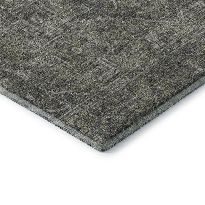 8' X 10' Medallion Distressed Washable Area Rug With UV Protection (649748) - Coffee / Gray