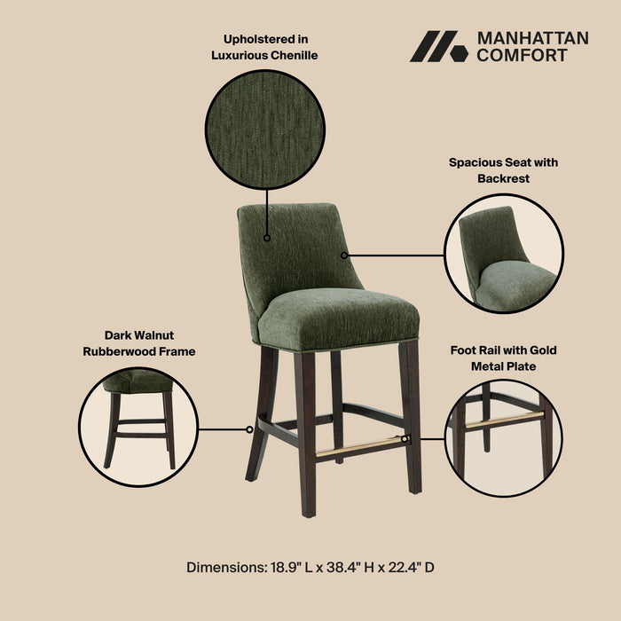 Manhattan Beever - Chenille Wood Stool