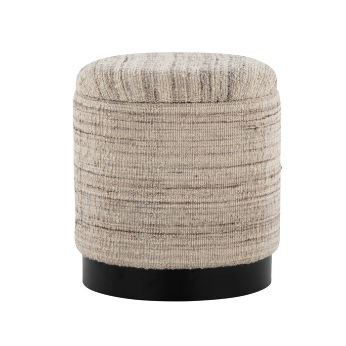 Tahoe - Band Ottoman - Black Metal, Cream Wool