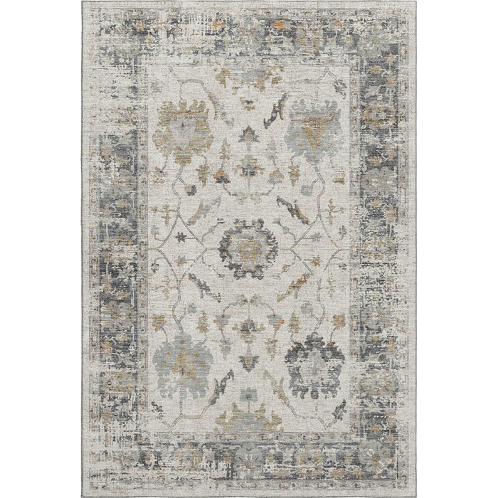 10' X 14' Oriental Washable Area Rug With UV Protection (709878) - Ivory / Taupe / Gray
