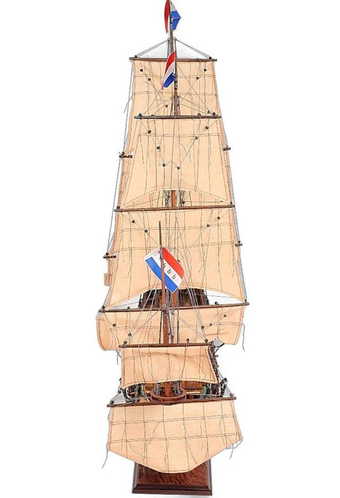 Hand Painted Model Boat Tabletop Sculpture (364387) - Brown