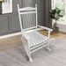 Giga wooden balcony porch adult rocking chair with curved armrests and slatted back, perfect for outdoor relaxation.