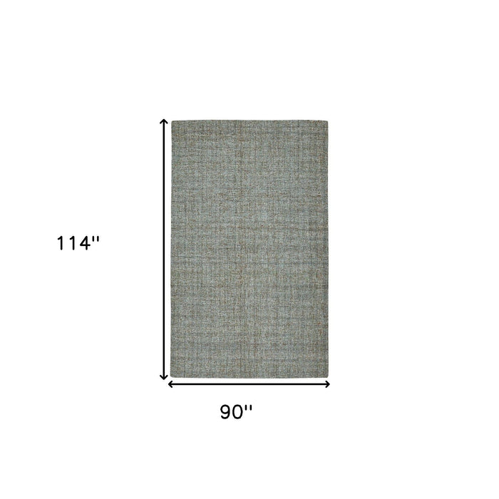 8' X 10' Wool Abstract Hand Tufted Area Rug - Light Blue And Gray