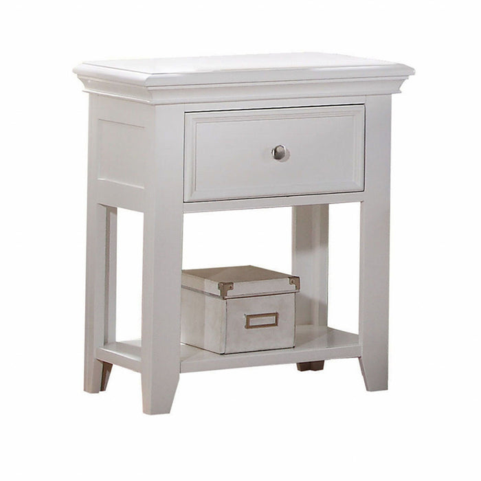 27" One Drawer Nightstand - White