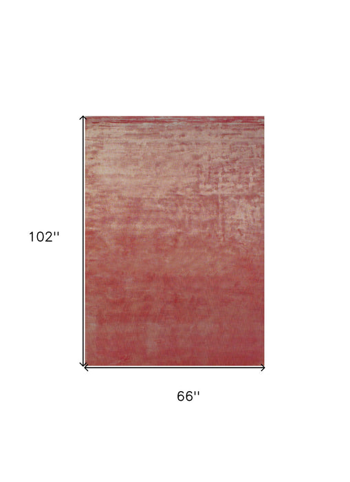 6' x 9' Hand Woven Area Rug - Red Chevron