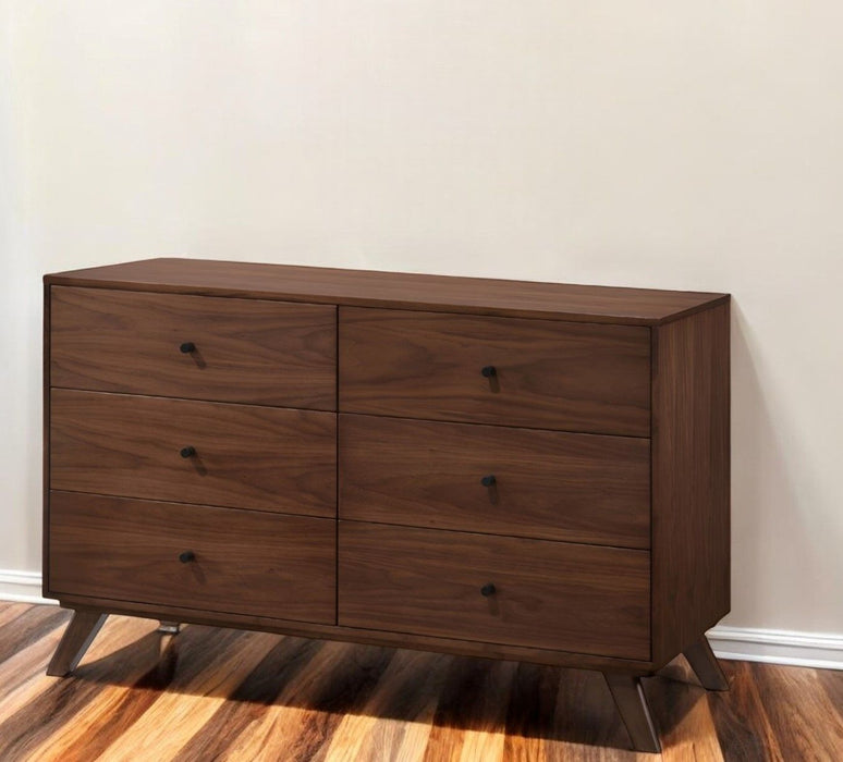 Six Drawer, Double Dresser - Walnut