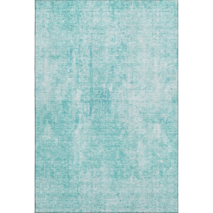 10' X 14' Abstract Washable Area Rug With UV Protection (654814) - Teal / Ivory