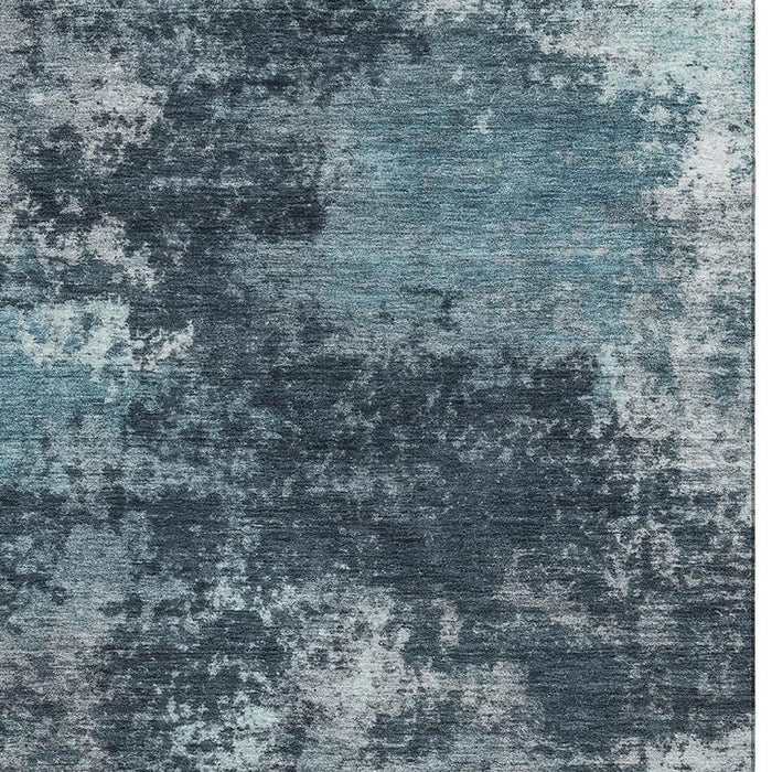 10' X 14' Abstract Washable Area Rug With UV Protection (716911) - Teal / Aqua