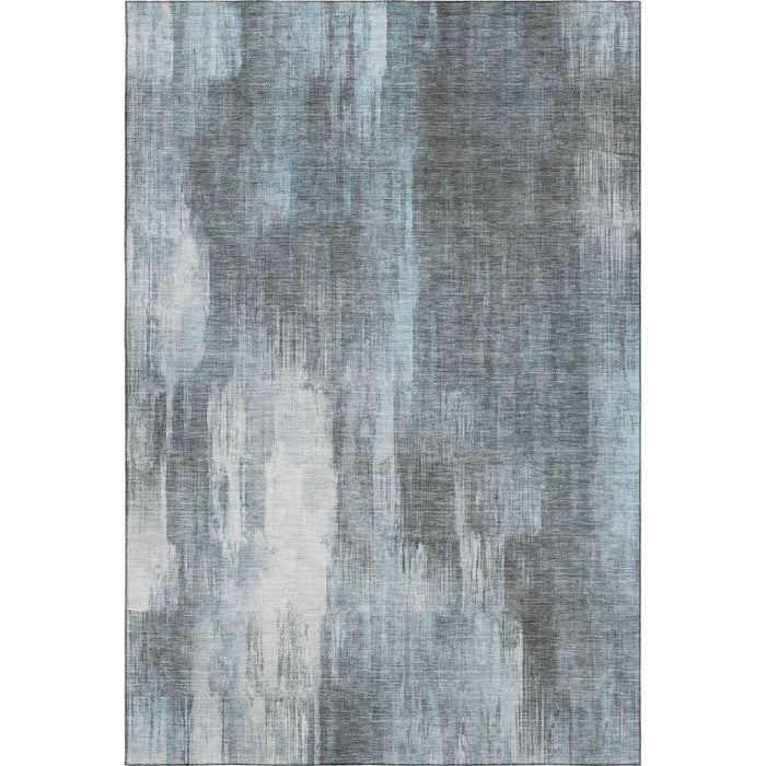 10' X 14' Abstract Washable Area Rug With UV Protection (649618) - Teal / Ivory