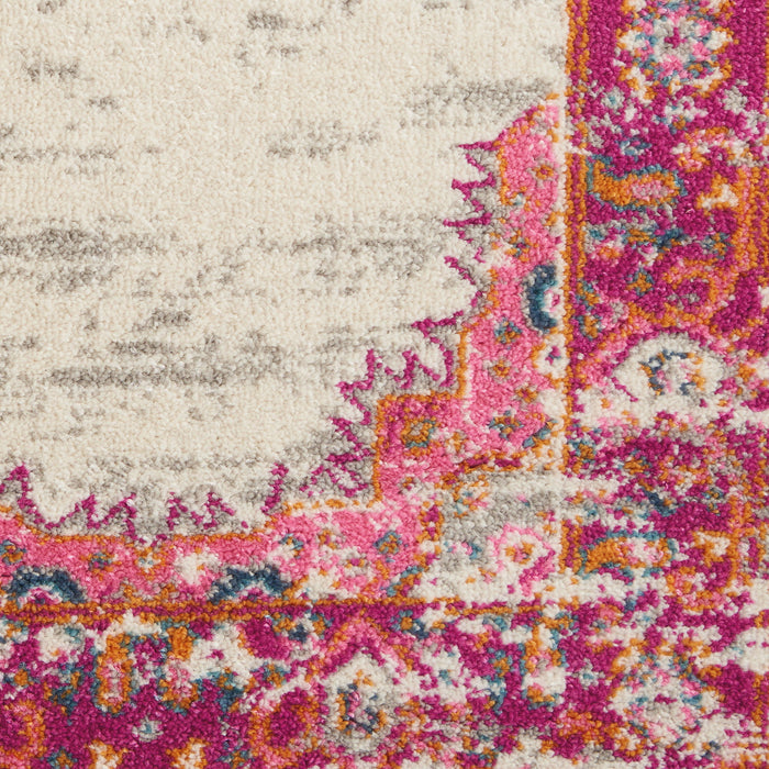 12' x 18' Moroccan Power Loom Distressed Area Rug - Pink Beige