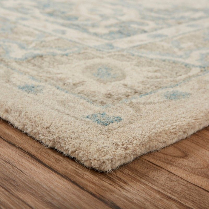 8' x 10' Medallion Area Rug - Turquoise And Cream