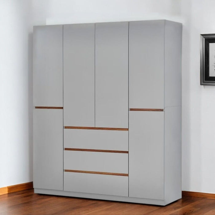 75" Six Door Three Drawer Combo Dresser - White
