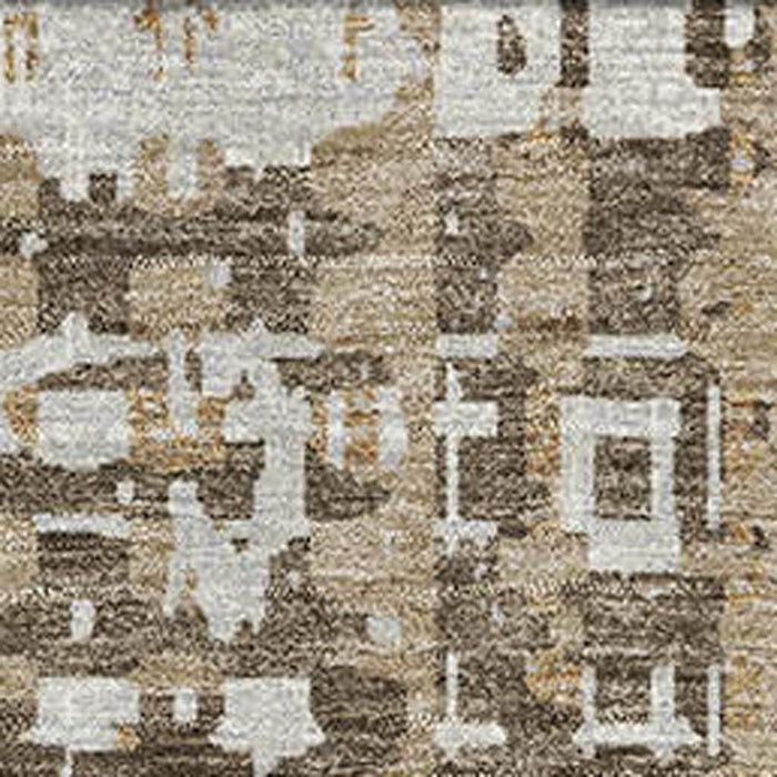 10' X 14' Geometric Washable Area Rug With UV Protection (718382) - Brown / Beige