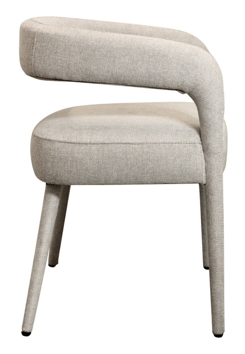 Upholstered Linen Open Back Dining Side Chairs (Set of 2) - Ivory