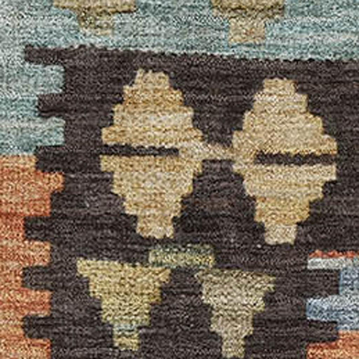 10' X 14' Tribal Washable Area Rug With UV Protection (707959) - Rust / Blue / Beige
